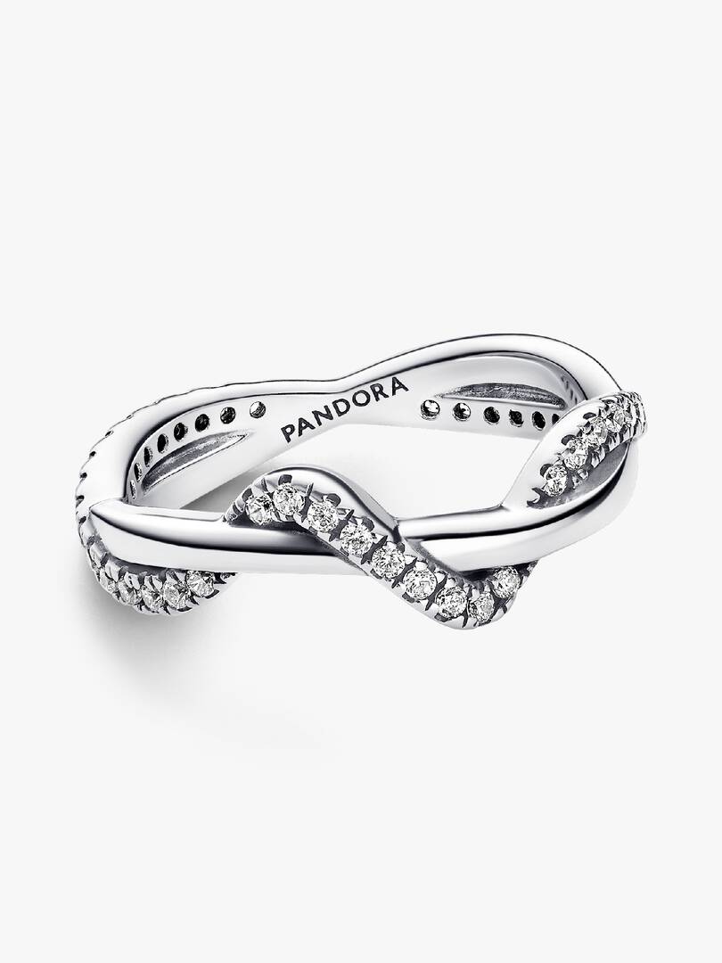 Anello Pandora Onda Intreccio Luminoso Argento 925