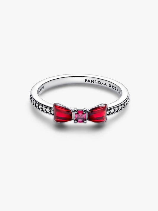 Anello Pandora Principesse Disney Biancaneve Fiocco in Argento Sterling 925, Smalto Rosso