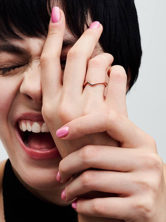 Anello Pandora Onda Oro Rosa