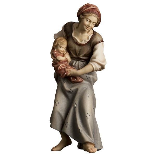 ULPE Wood Art - Contadina con neonato in Legno per Presepe – Proporzionata per Figure Umane da 15 cm - Nazareno Bancone Gioielli