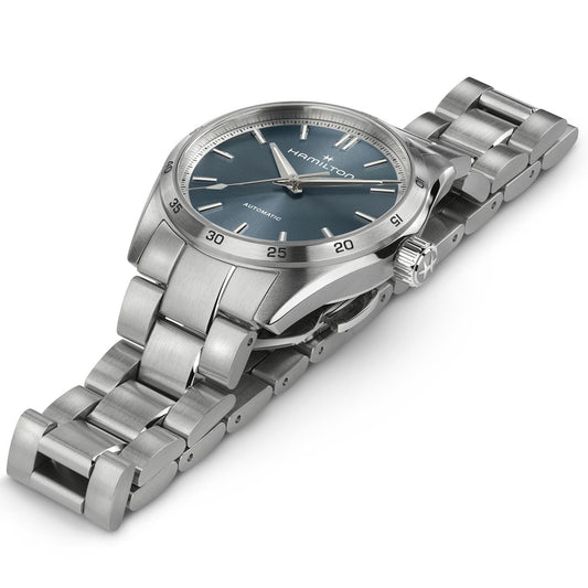 Orologio Analogico Hamilton 34mm In Acciaio Quadrante Blu Chiaro