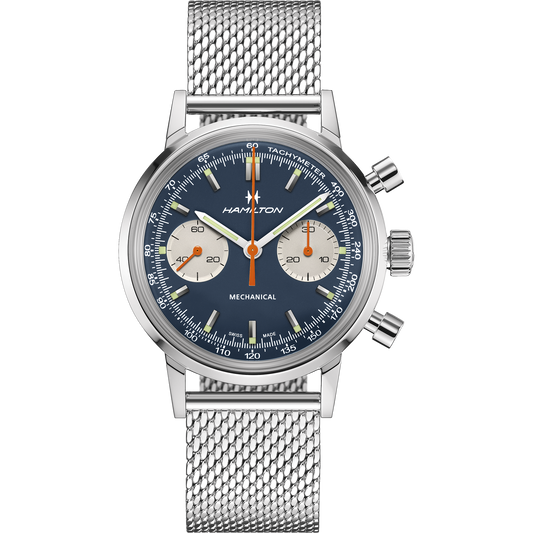 Cronografo Hamilton Watch Hamilton da Uomo American Classic Intra-Matic H in acciaio 40 mm blu