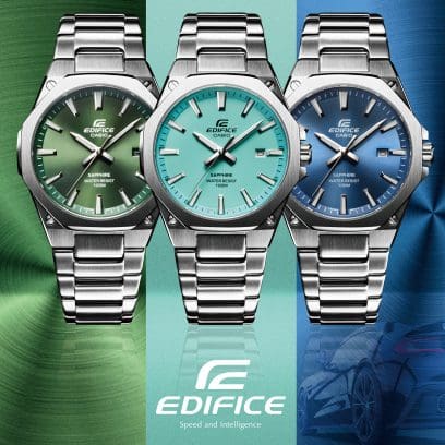 Analogico Uomo Edifice 39.9mm In Acciaio Inossidabile Quadrante Turchese