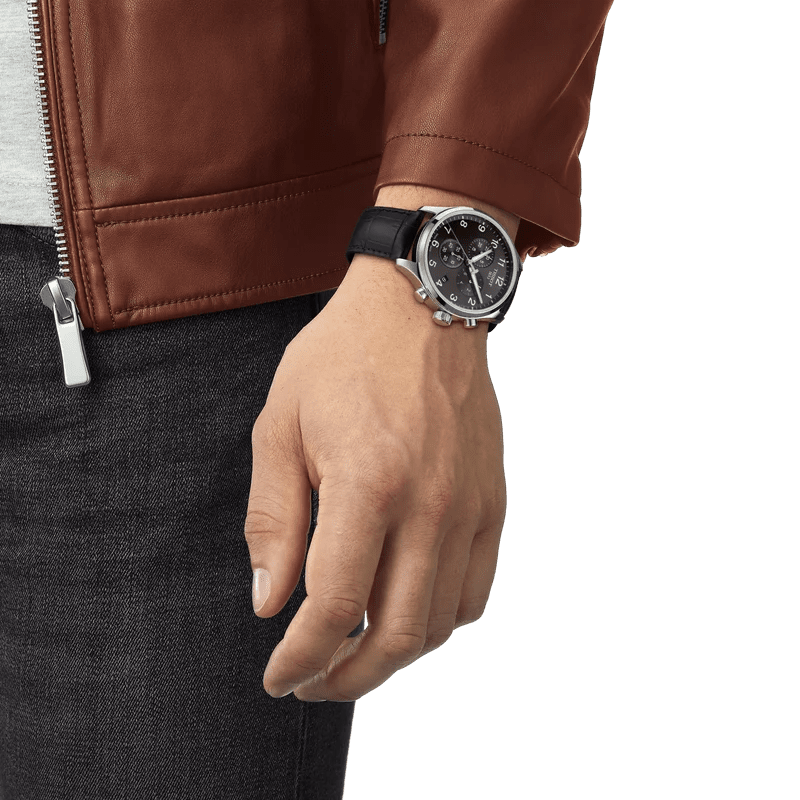 Tissot - Orologio Uomo Tissot Chrono XL Classic 45mm Quarzo Nero Cinturino Pelle - Nazareno Bancone Gioielli