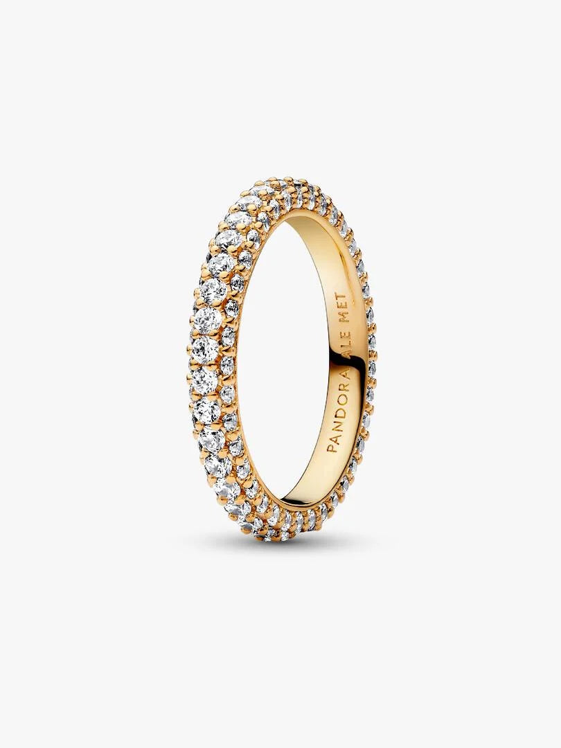 Anello Pandora Pavè da Incidere in Finitura Oro Donna
