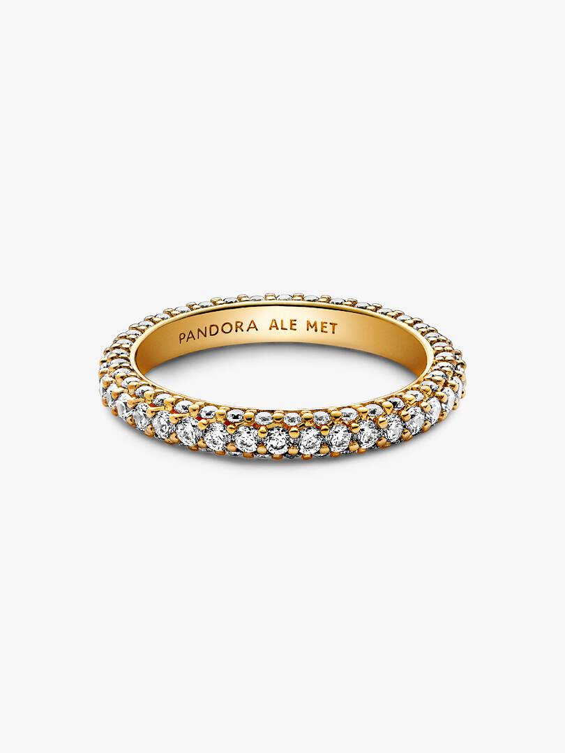 Anello Pandora Pavè da Incidere in Finitura Oro Donna