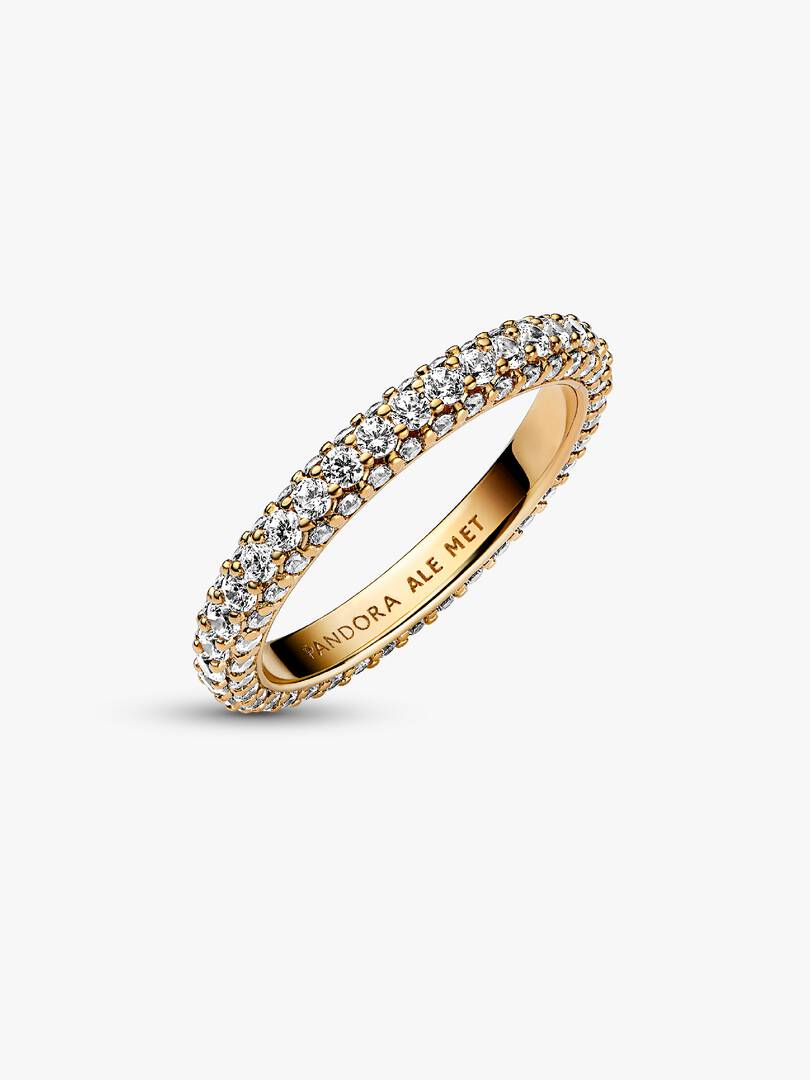 Anello Pandora Pavè da Incidere in Finitura Oro Donna