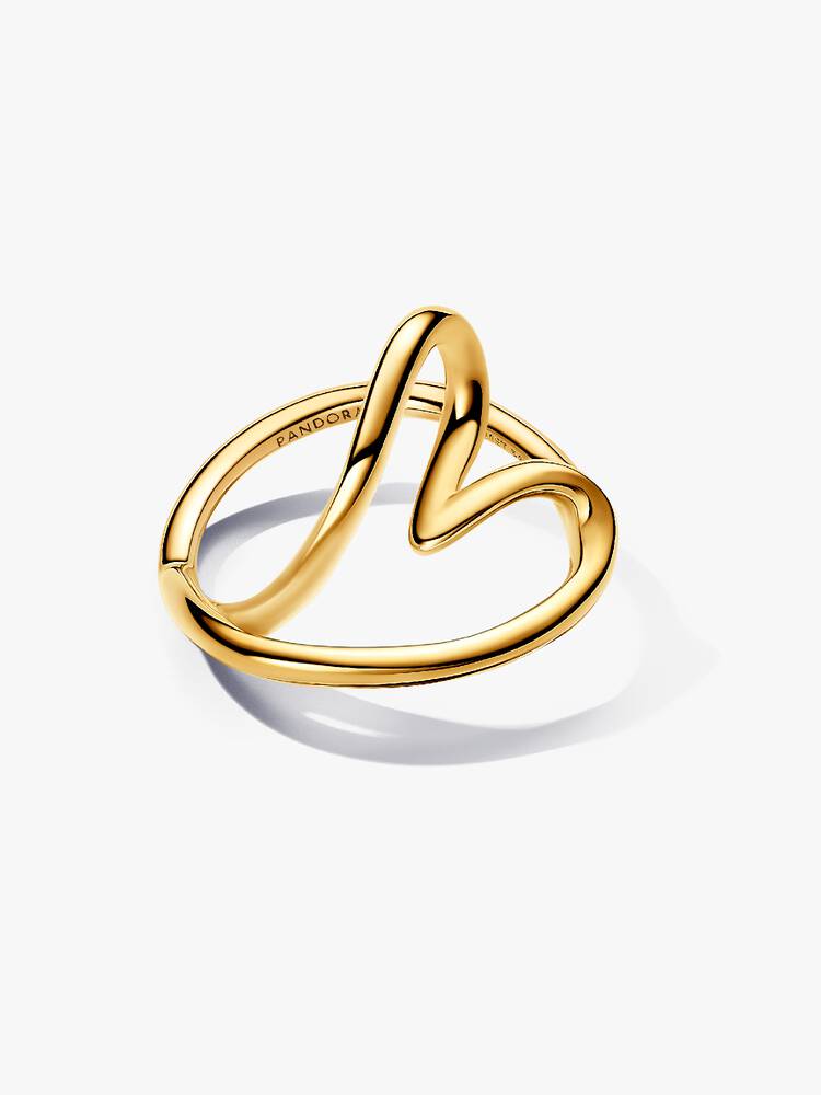 Anello Pandora Cuore Linea Sinuosa Finitura in Oro