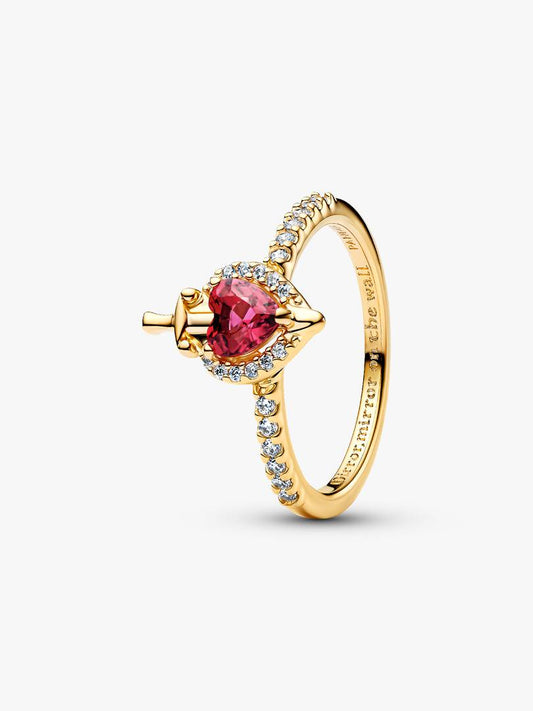 Anello Pandora Disney Villains Regina Cattiva Cuore Fucsia Oro