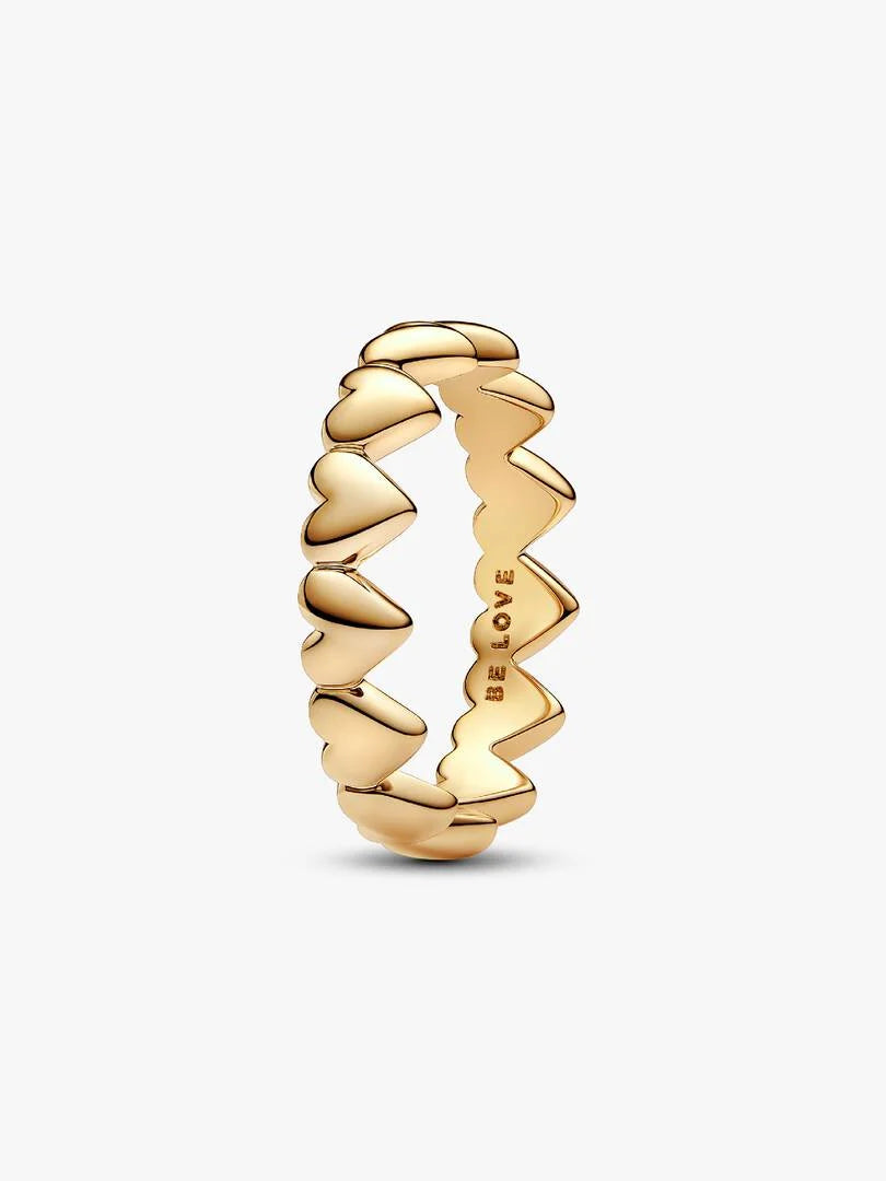 Anello Pandora Be Love Cuori in Lega Metallica Oro