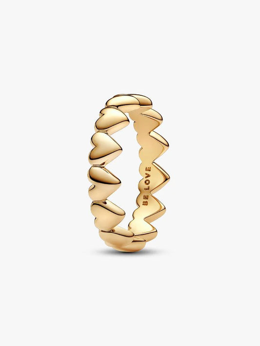 Anello Pandora Be Love Cuori in Lega Metallica Oro