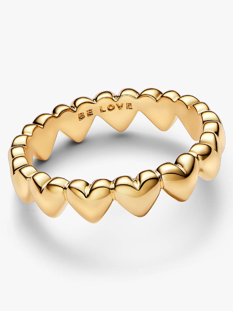 Anello Pandora Be Love Cuori in Lega Metallica Oro