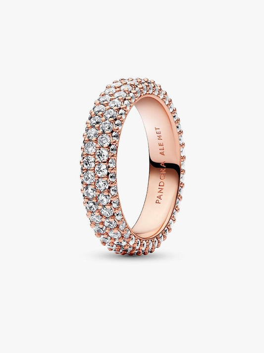 Anello Pandora pavé fascia doppia da incidere Donna