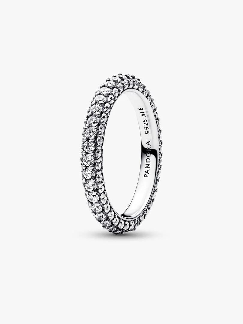 Anello Pandora Pavé Fascia Singola da Incidere in Argento Sterling 925 Donna