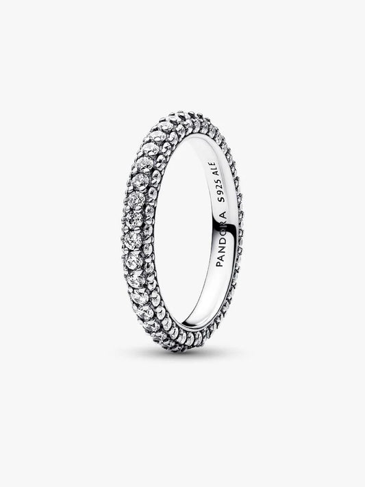 Anello Pandora Pavé Fascia Singola da Incidere in Argento Sterling 925 Donna