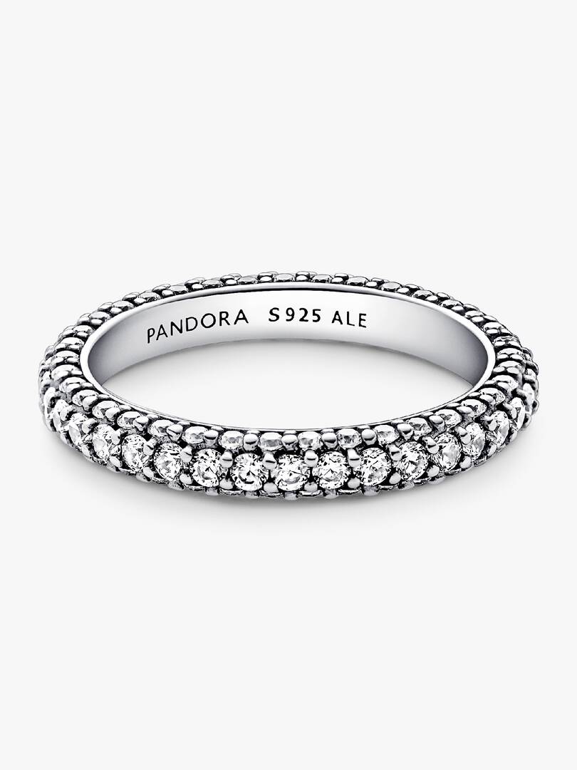 Anello Pandora Pavé Fascia Singola da Incidere in Argento Sterling 925 Donna