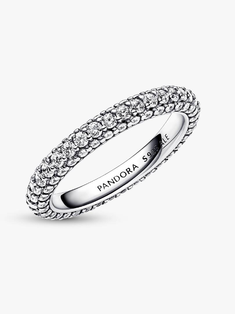 Anello Pandora Pavé Fascia Singola da Incidere in Argento Sterling 925 Donna