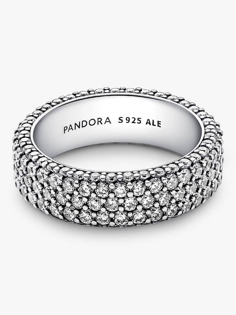 Anello Donna Pandora Pavé Fascia Tripla da Incidere in Argento Sterling 925