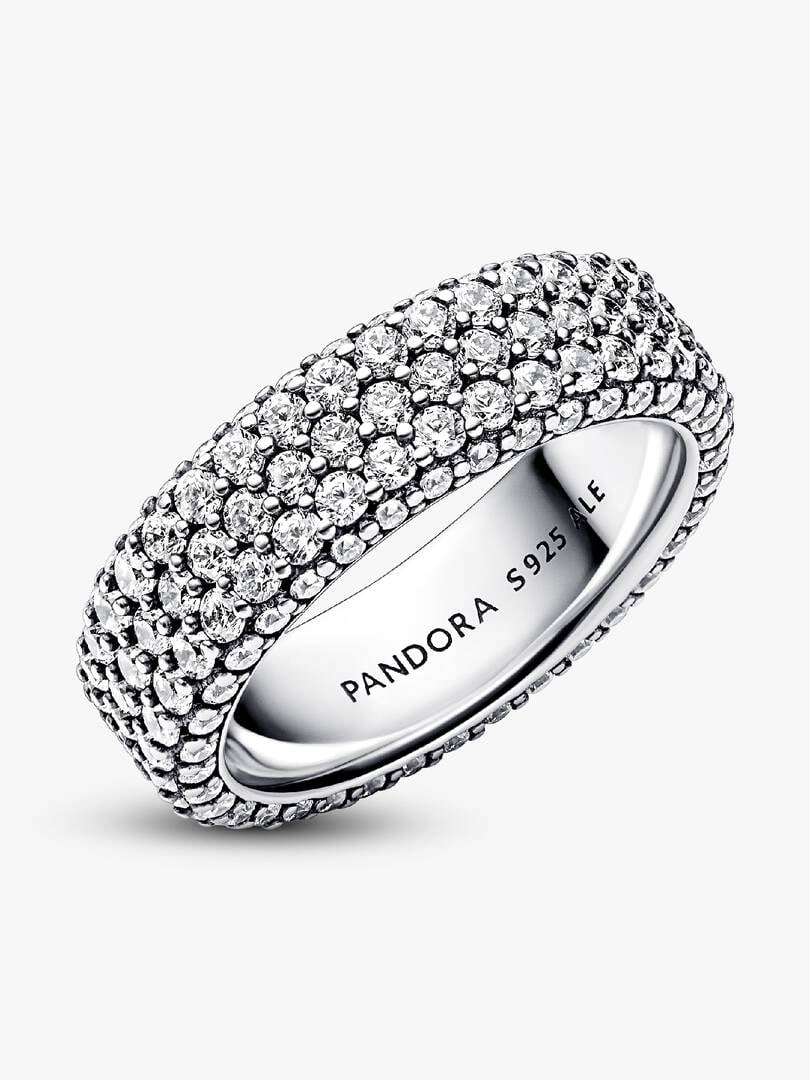 Anello Donna Pandora Pavé Fascia Tripla da Incidere in Argento Sterling 925
