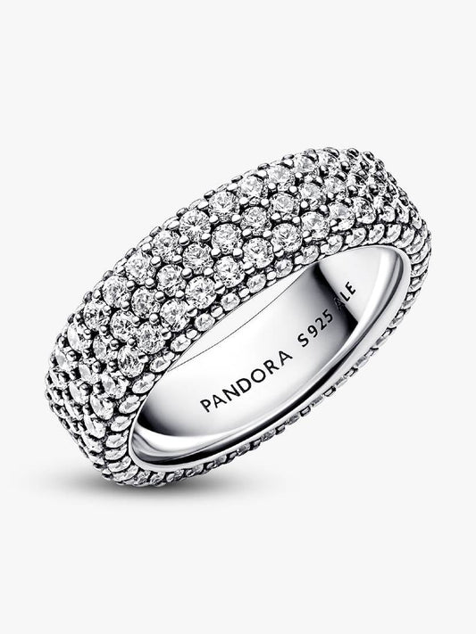 Anello Donna Pandora Pavé Fascia Tripla da Incidere in Argento Sterling 925