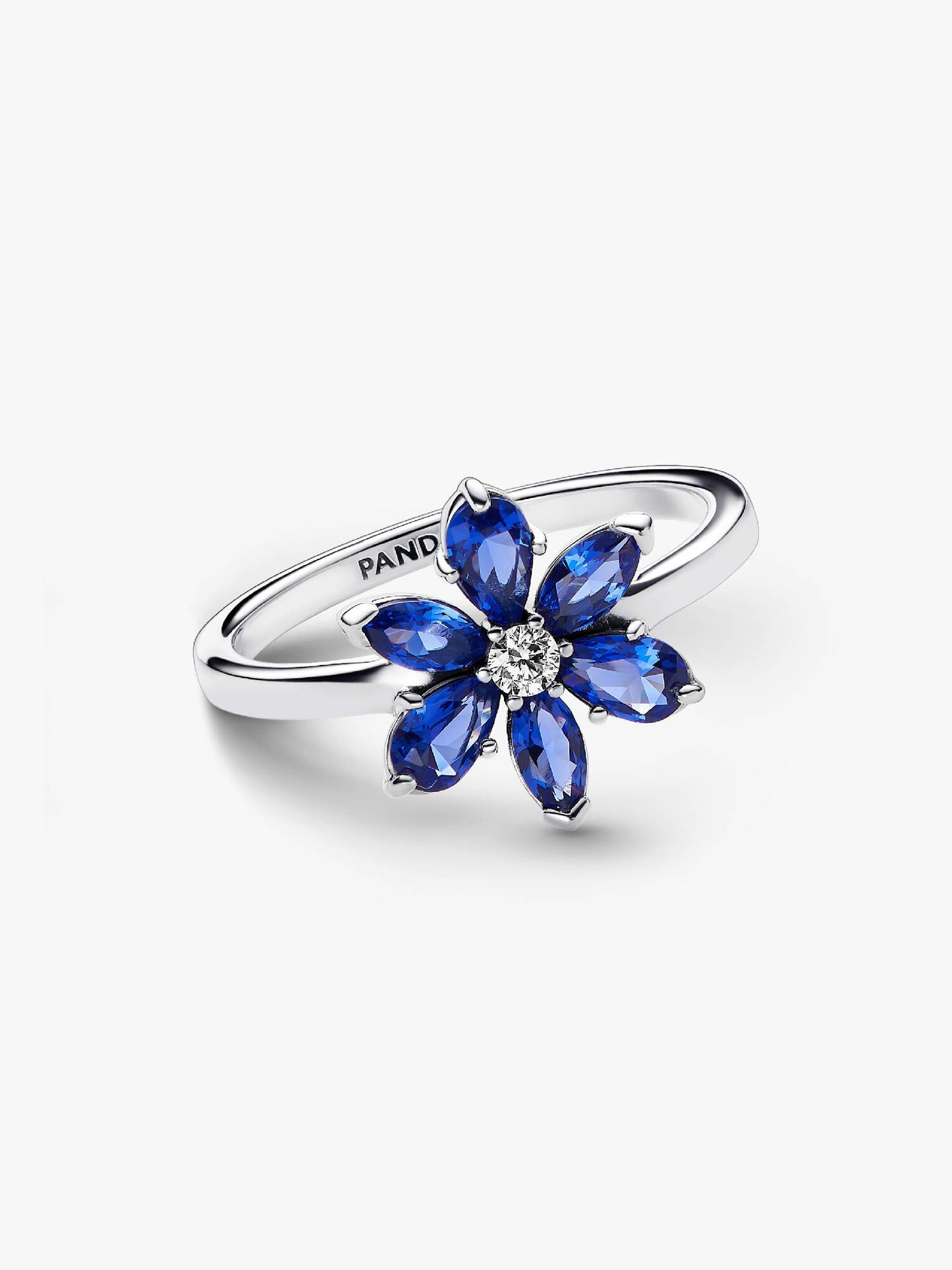 Anello Pandora Herbarium Fiore Blu in Argento Sterling 925
