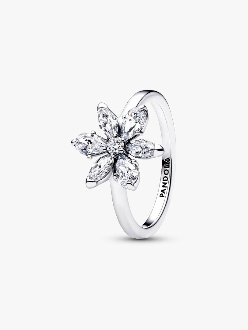 Anello Pandora Herbarium Fiore Luminoso in Argento Sterling 925