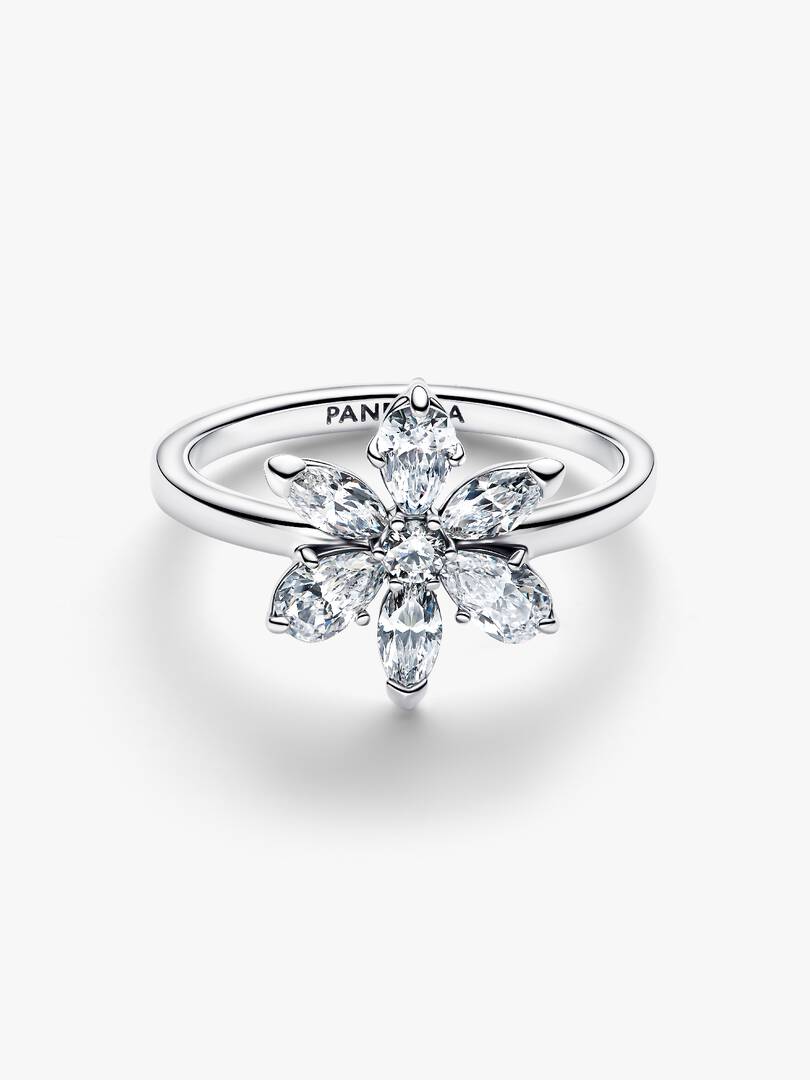 Anello Pandora Herbarium Fiore Luminoso in Argento Sterling 925