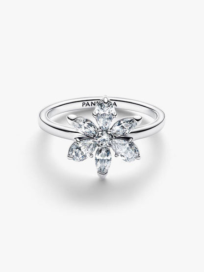 Anello Pandora Herbarium Fiore Luminoso in Argento Sterling 925