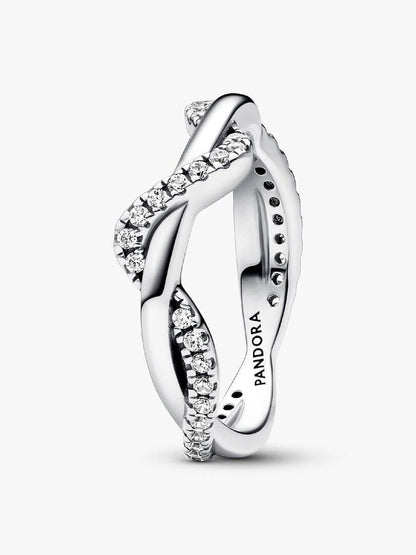 Anello Pandora Onda Intreccio Luminoso Argento 925