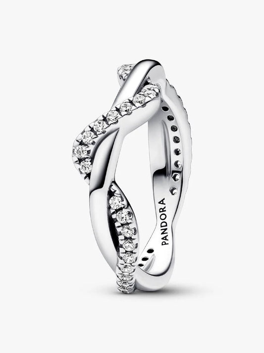 Anello Pandora Onda Intreccio Luminoso Argento 925