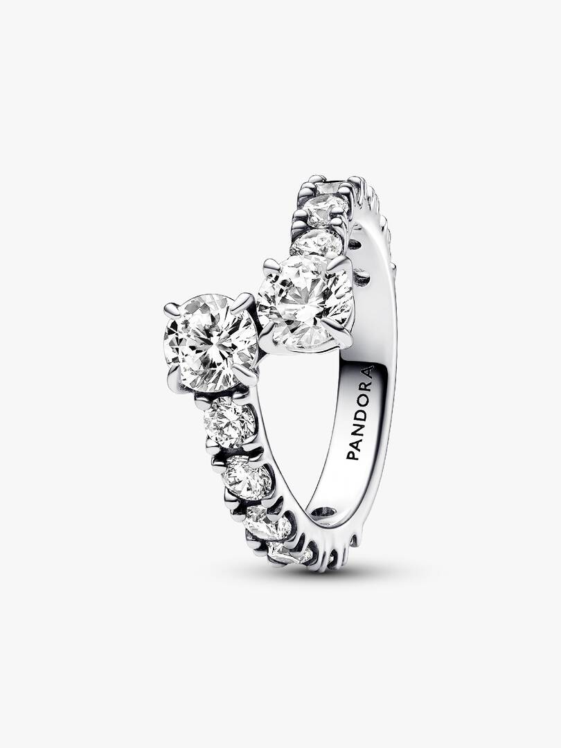 Anello Pandora Fascia Scintillante Intrecciata Timeless in Argento Sterling 925