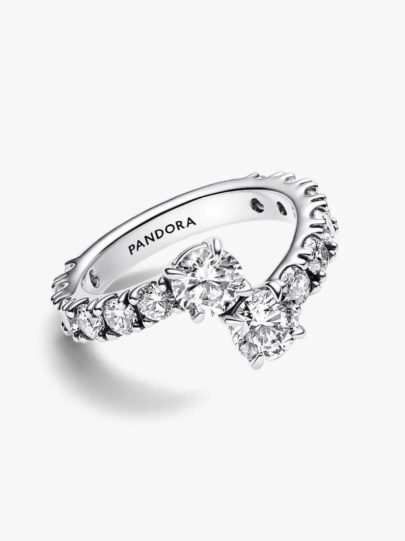 Anello Pandora Fascia Scintillante Intrecciata Timeless in Argento Sterling 925
