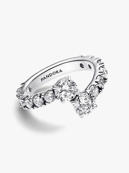 Anello Pandora Fascia Scintillante Intrecciata Timeless in Argento Sterling 925