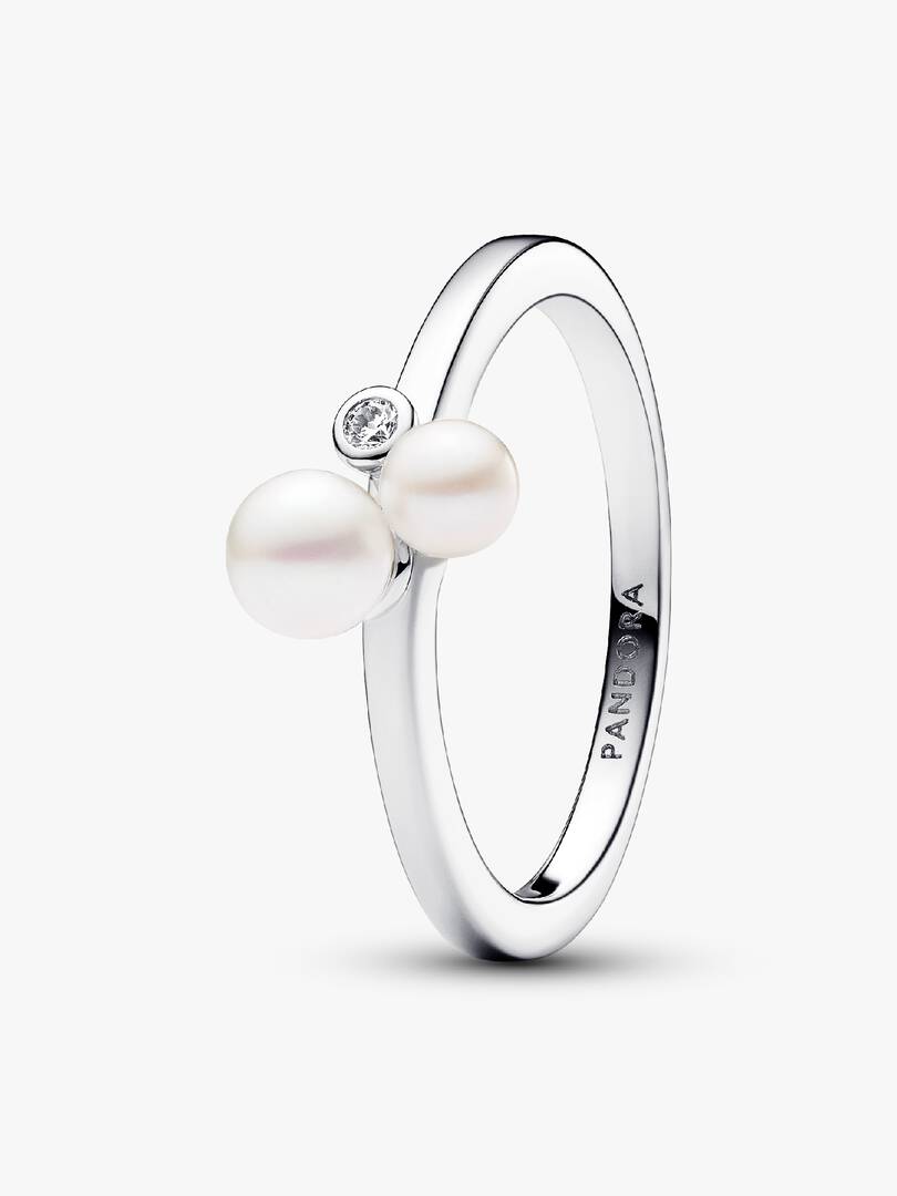 Anello Pandora Timeless in Argento 925 con Perle e Punto Luce