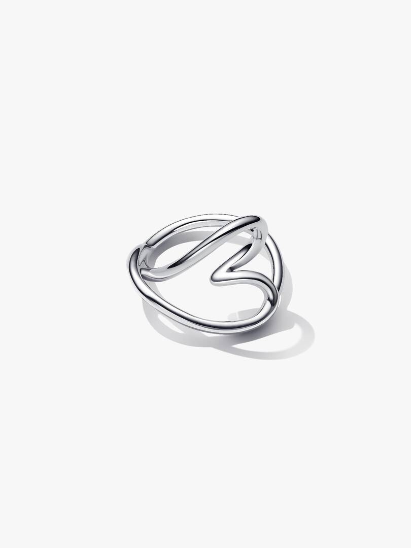 Anello Pandora Cuore Linea Sinuosa in Argento Sterling 925