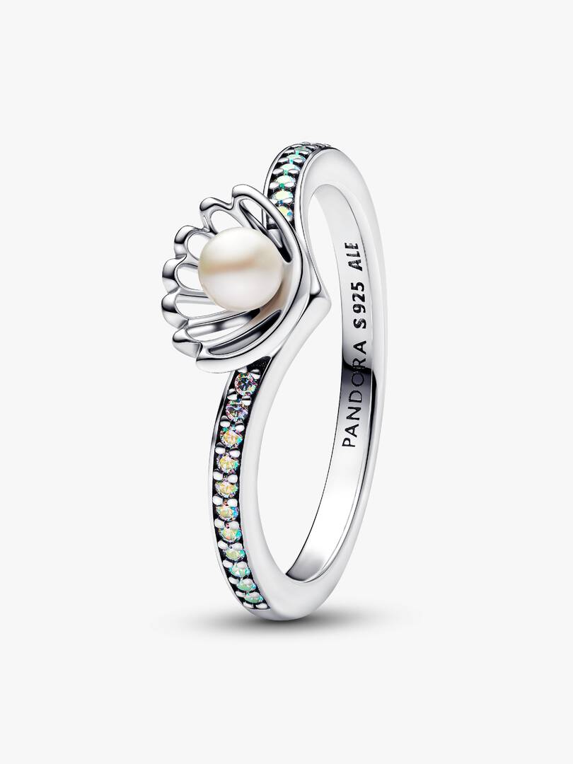 Anello Pandora Principesse Disney Ariel in Argento Sterling 925 con Perla