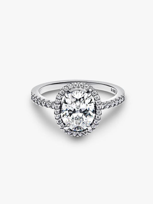 Anello Pandora Punto Luce Ovale in Argento Sterling 925 con Zirconia Cubica Trasparente