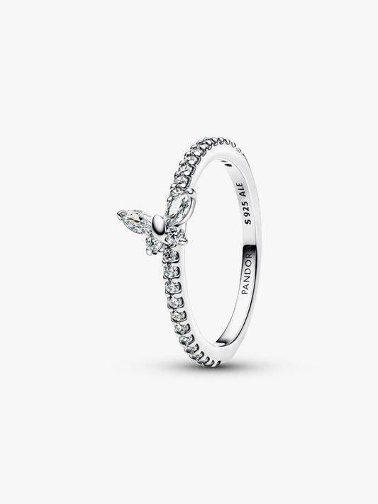 Anello Pandora Farfalla Luminosa in Argento Sterling 925 con zirconia incolore