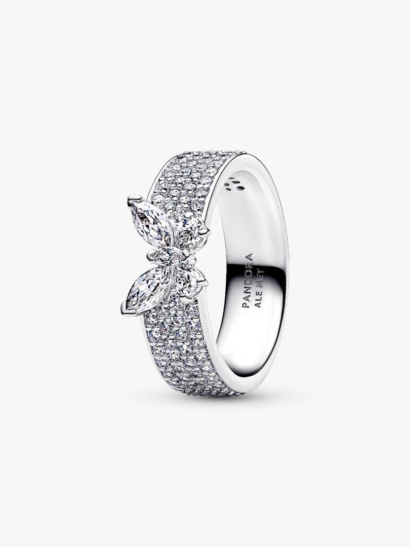 Anello Pandora Farfalla in Argento Sterling 925 con 99 zirconia cubica