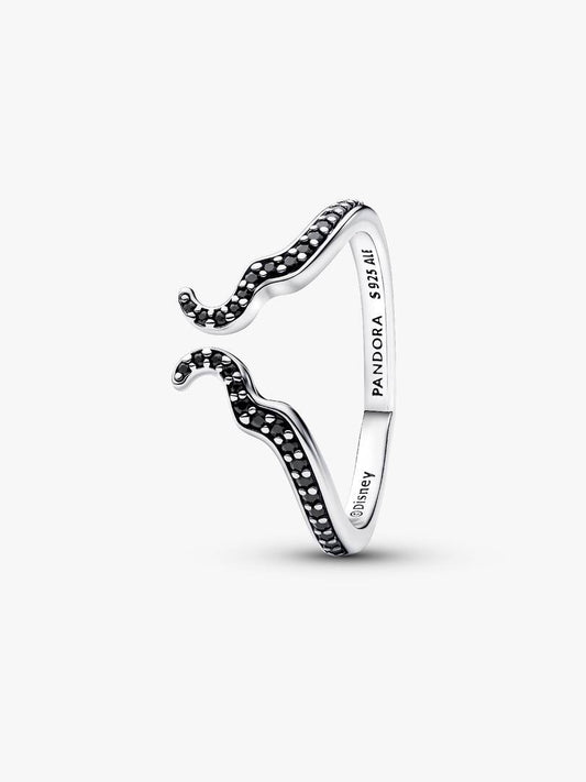 Anello Pandora Disney Villains Malefica in Argento Sterling 925 con Cristalli Neri Luminosa e raffinata
