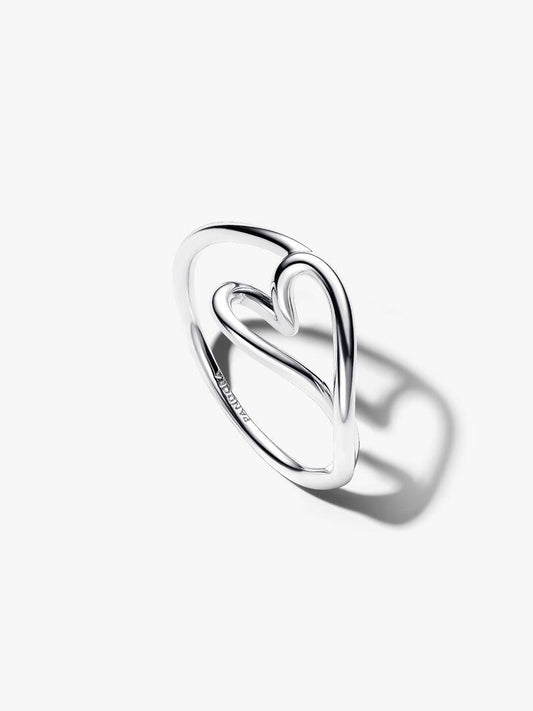 Anello Pandora Cuore Piccolo Linea Sinuosa Argento Sterling 925