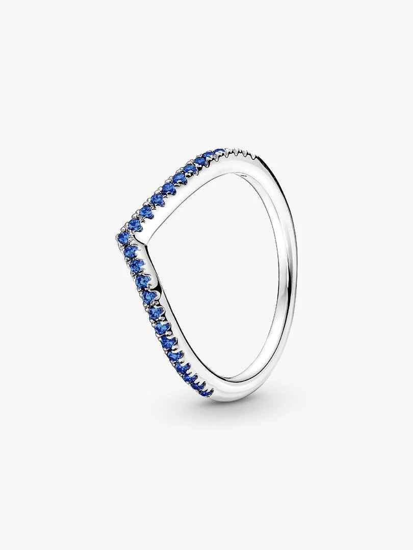 Anello Pandora Desiderio Scintillante Blu in Argento Sterling 925, Finitura Luminosa, Collezione Pandora Timeless