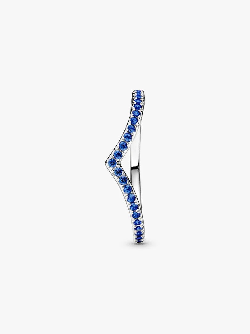 Anello Pandora Desiderio Scintillante Blu in Argento Sterling 925, Finitura Luminosa, Collezione Pandora Timeless
