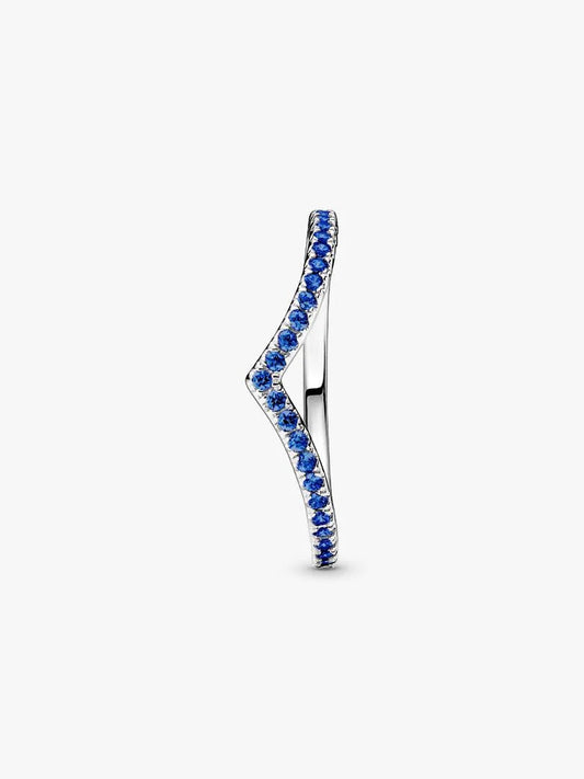 Anello Pandora Desiderio Scintillante Blu in Argento Sterling 925, Finitura Luminosa, Collezione Pandora Timeless