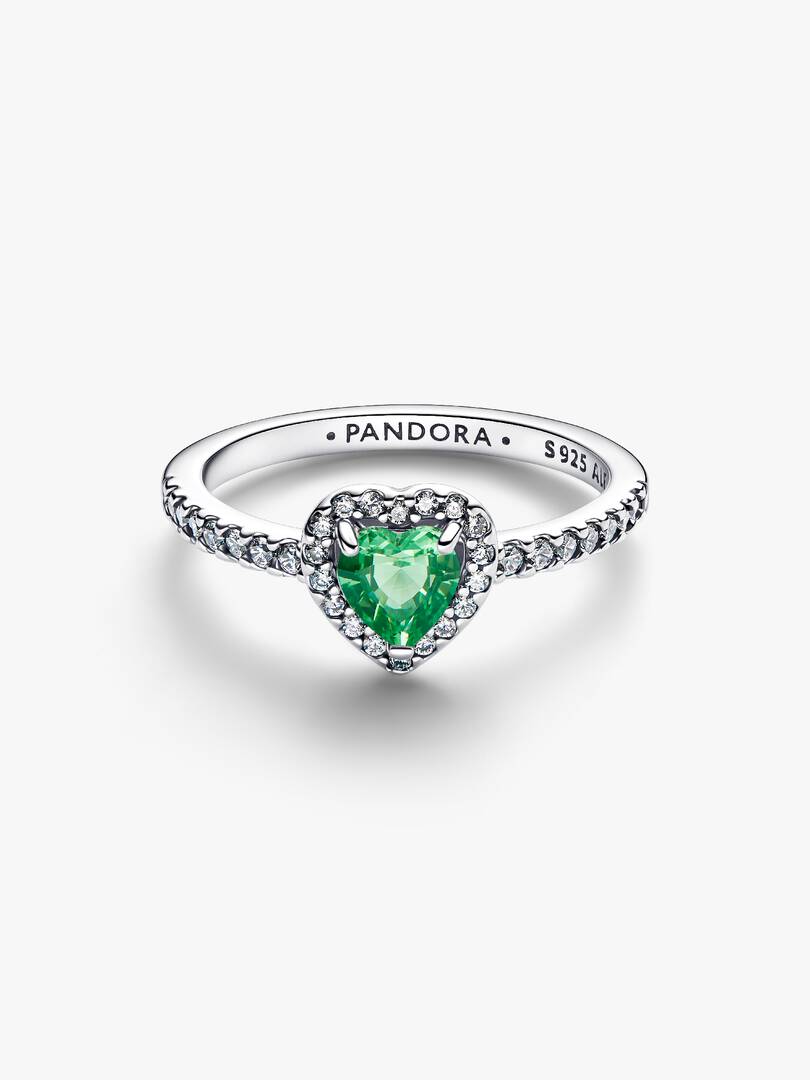 Anelli Anello Pandora Cuore in rilievo verde scuro