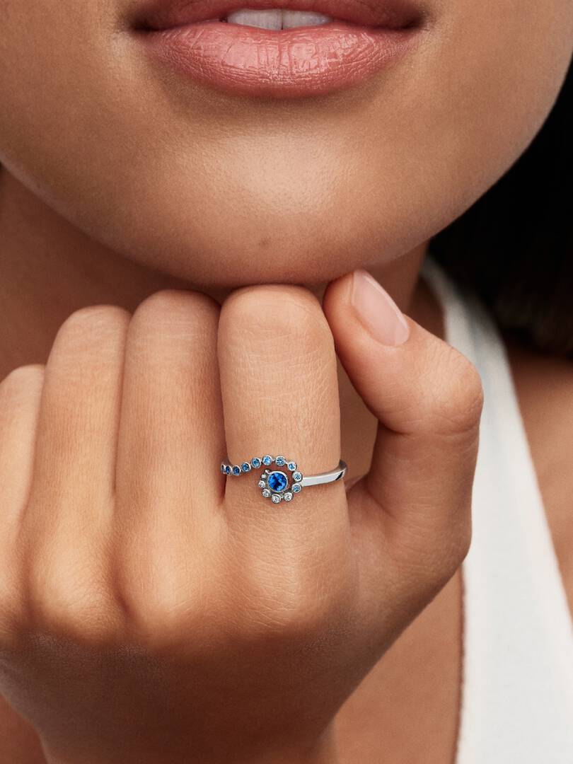 Anello Pandora Principesse Disney Vaiana Spirito del Mare in Argento Sterling 925 con finitura luminosa e cristalli multicolore