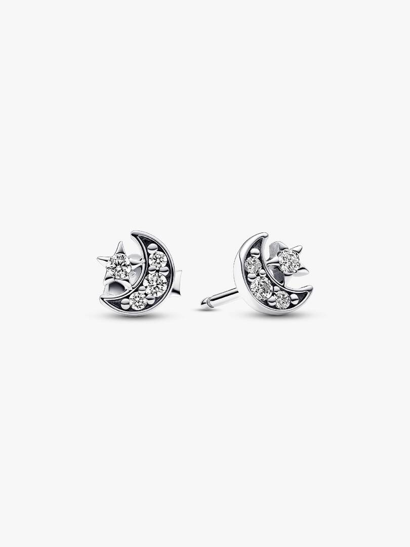 Orecchini Pandora Luna Crescente e Stella in Argento Sterling 925 Finitura luminosa e raffinata dell'Argento Sterling 925
