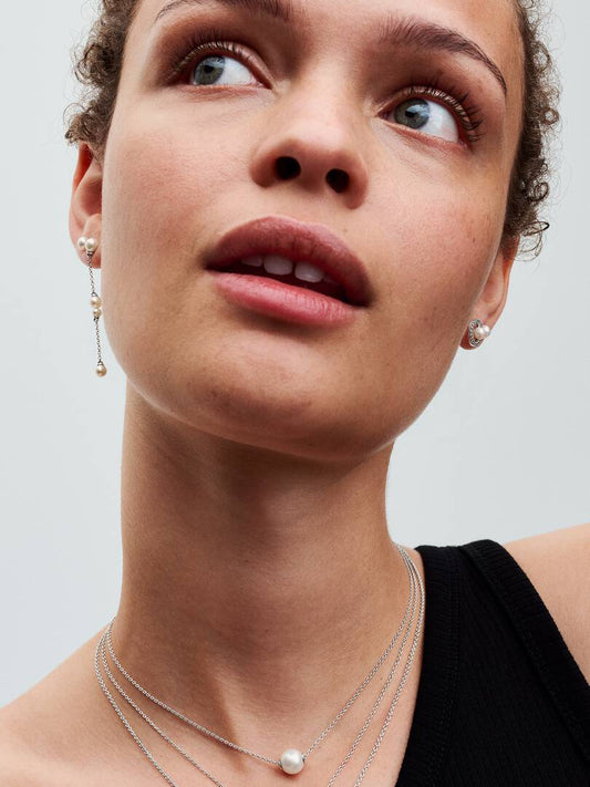 Orecchini Pandora Perle Coltivate d’Acqua Dolce e Pavé in Argento Sterling 925