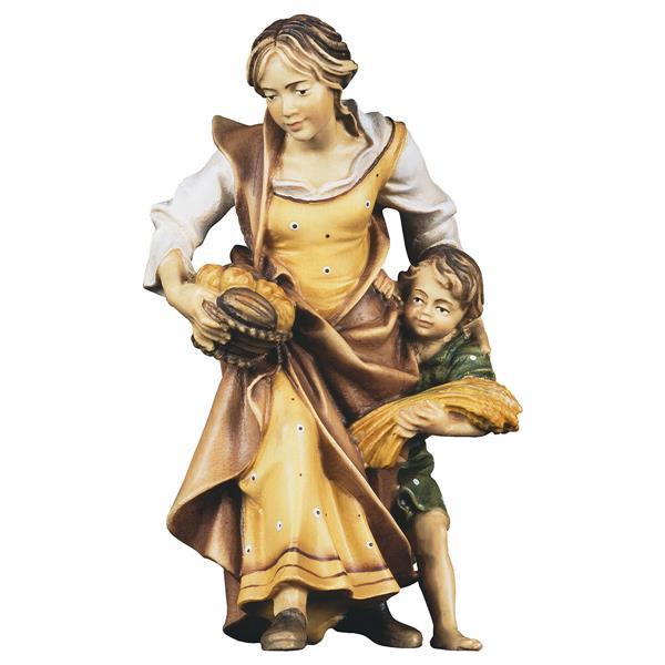 Contadina con bambino in Legno per Presepe – Proporzionata per Figure Umane da 15 cm