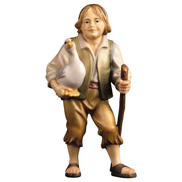 Bambina con oca in Legno per Presepe – Proporzionata per Figure Umane da 15 cm